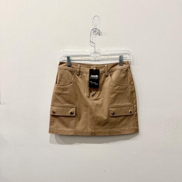 Staud San Carlos Fitted High Waisted Cargo Mini Skirt Beige Women's Size 0 - Picture 2 of 5